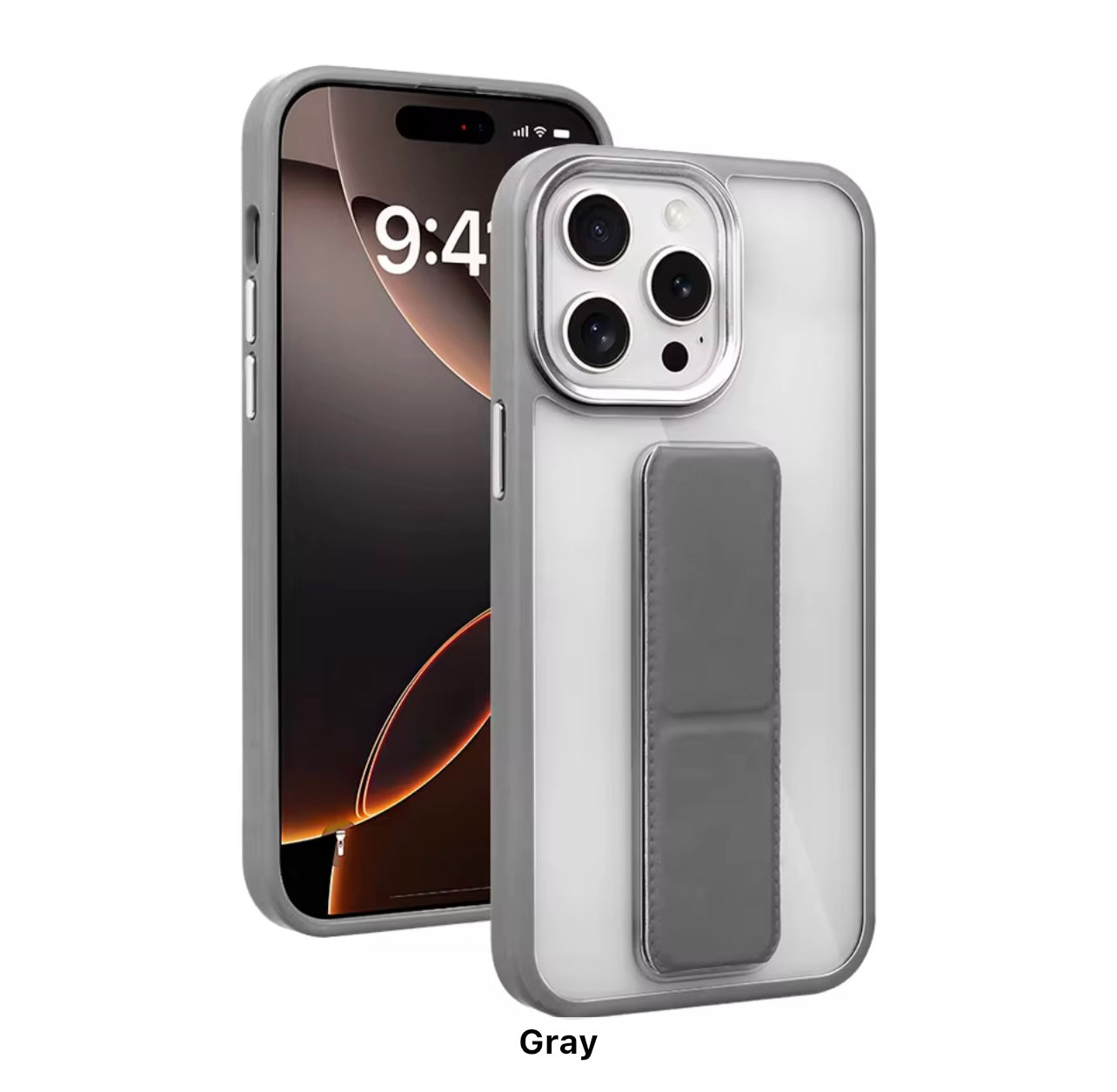 Electroplated Transparent Stand Phone Case