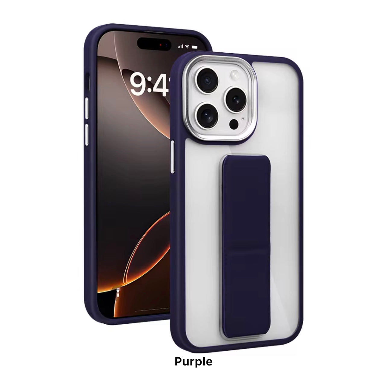 Electroplated Transparent Stand Phone Case