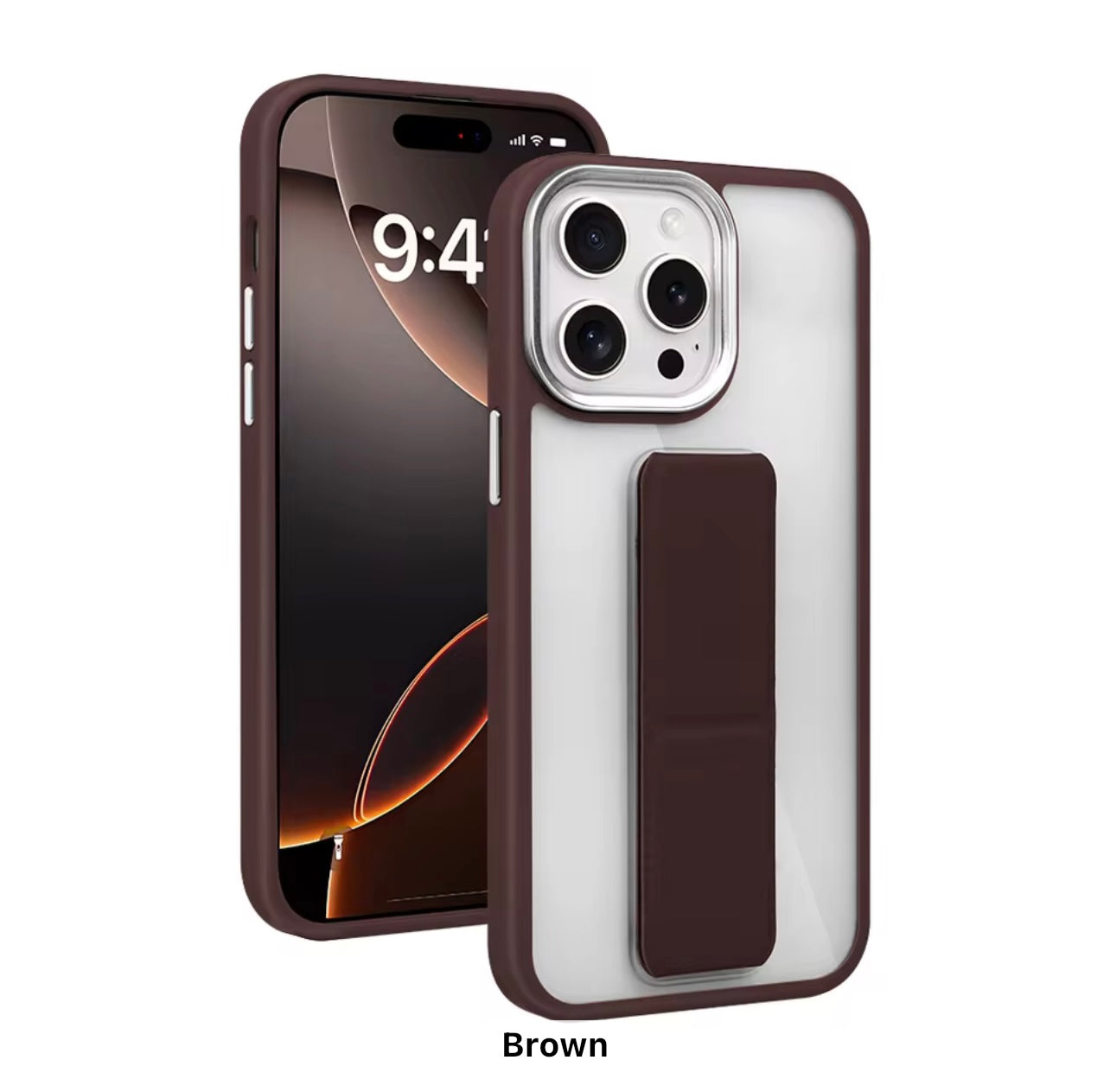 Electroplated Transparent Stand Phone Case
