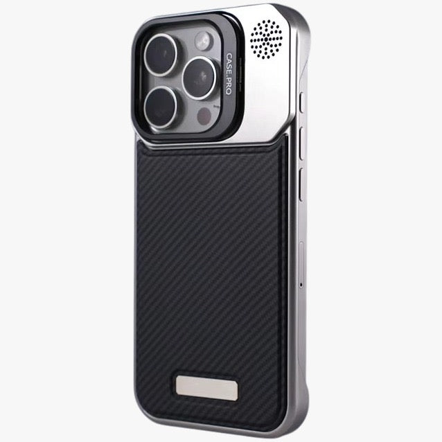 MagSafe Case with Metal Stand and Carbon Fiber Design