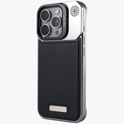MagSafe Case with Metal Stand and Carbon Fiber Design