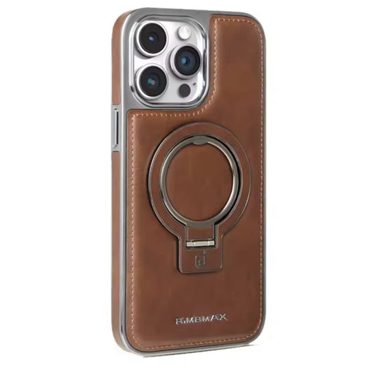 Luxury Leather Electroplating TPU Magnetic Cover With Ring Stand