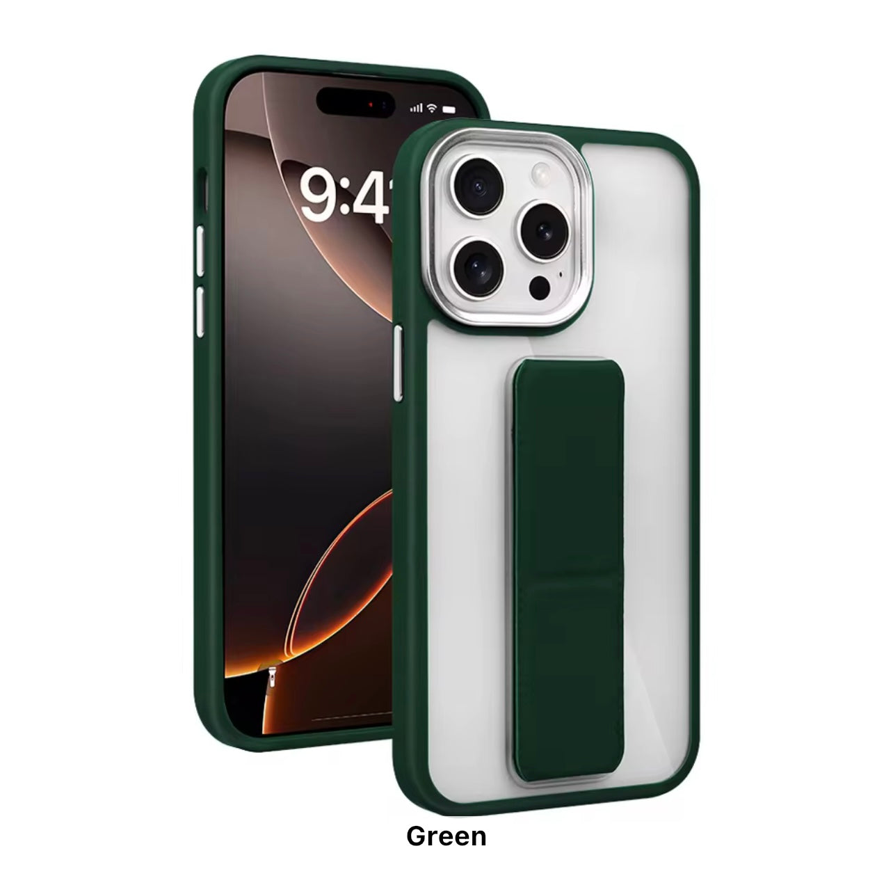 Electroplated Transparent Stand Phone Case