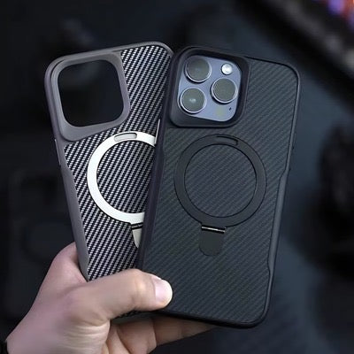 EasyGrip Carbon Texture Case With KickStand
