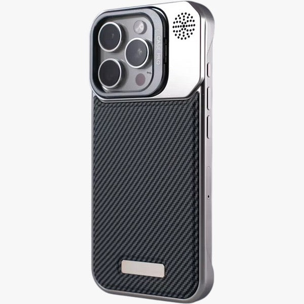 MagSafe Case with Metal Stand and Carbon Fiber Design