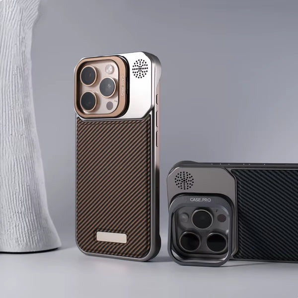 MagSafe Case with Metal Stand and Carbon Fiber Design