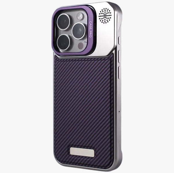 MagSafe Case with Metal Stand and Carbon Fiber Design